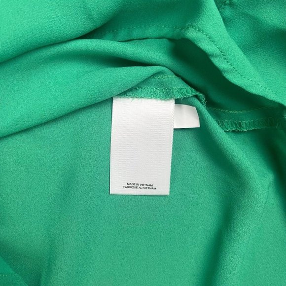 Express Lot Of 2 Blouses Shirts Black White Polka Dot Portofino Green Women's M - Picture 16 of 16